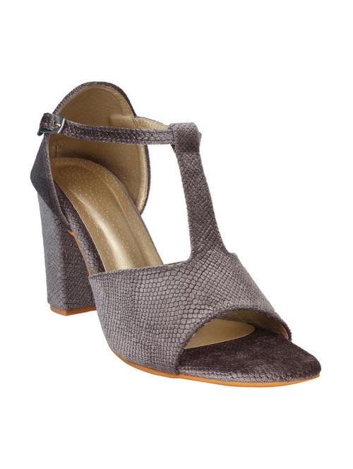 grey faux leather ankle strap sandals - 14596055 - Very Small Image - 1