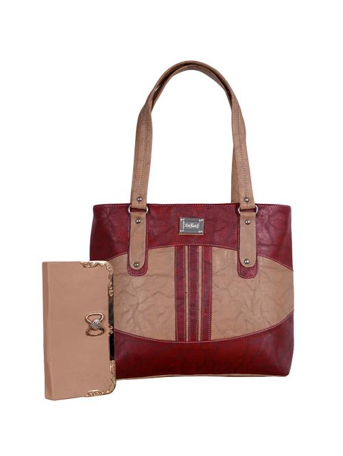 maroon leatherette handbag - 14596114 - Very Small Image - 1