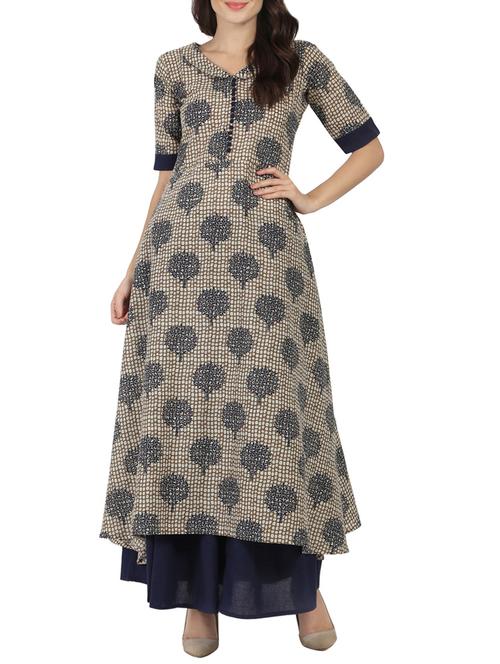 brown kurta skirt set - 14596950 - Very Small Image - 1