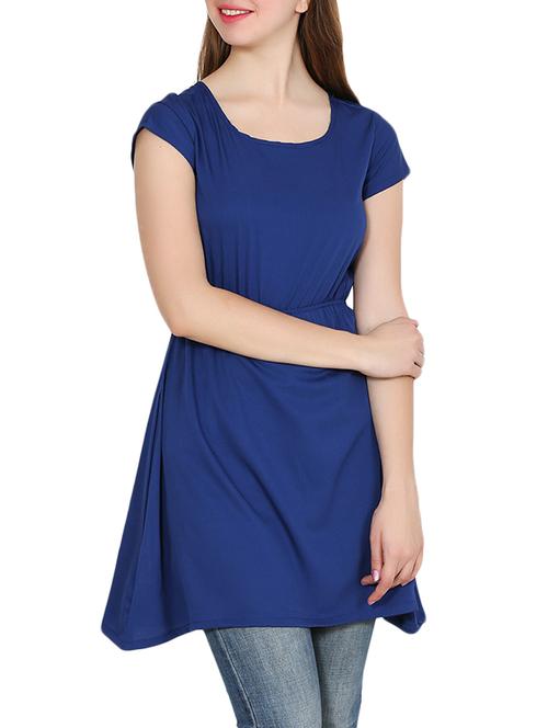 blue solid tunic - 14597595 - Very Small Image - 1