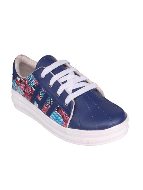 blue leatherette laceup sneakers - 14597935 - Very Small Image - 1