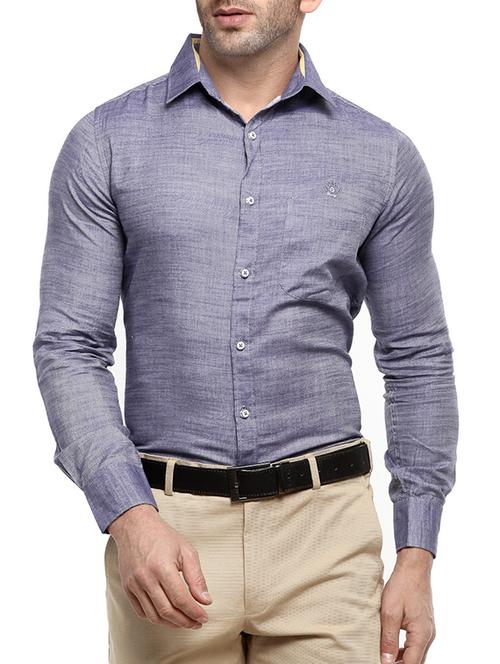 blue cotton formal shirt - 14599076 - Very Small Image - 1