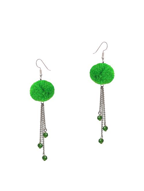 green wool drop earrings - 14599815 - Very Small Image - 1