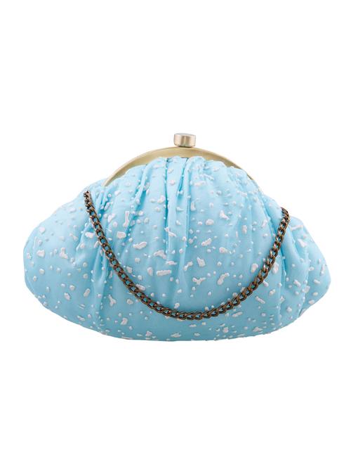 blue silk regular clutch - 14601599 - Very Small Image - 1