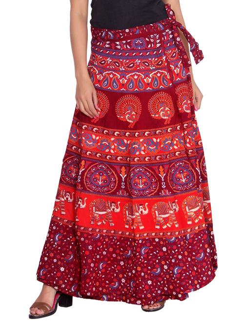 printed side knot a-line skirt - 14601820 - Very Small Image - 1