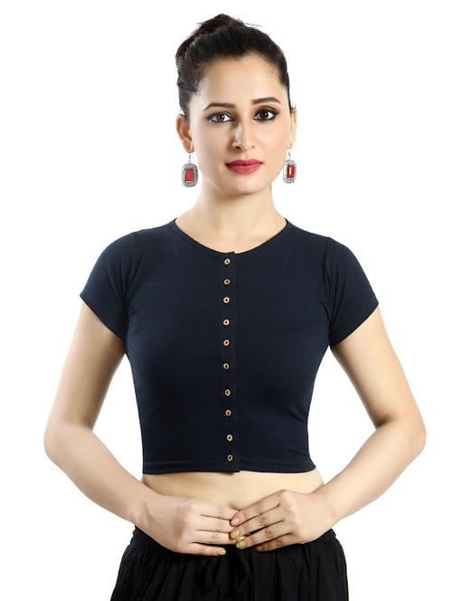 buttoned placket solid blouse - 14602497 - Very Small Image - 1