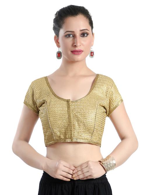 gold brocade stitched blouse - 14602507 - Very Small Image - 1