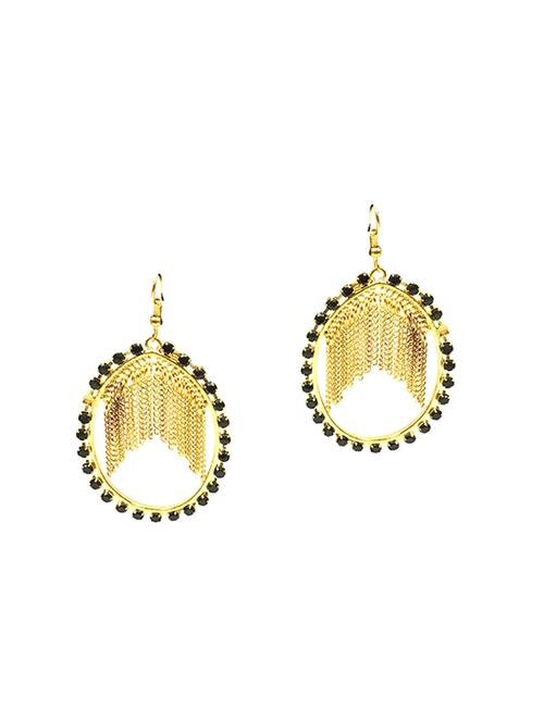 gold metal drop earrings - 14603590 - Very Small Image - 1