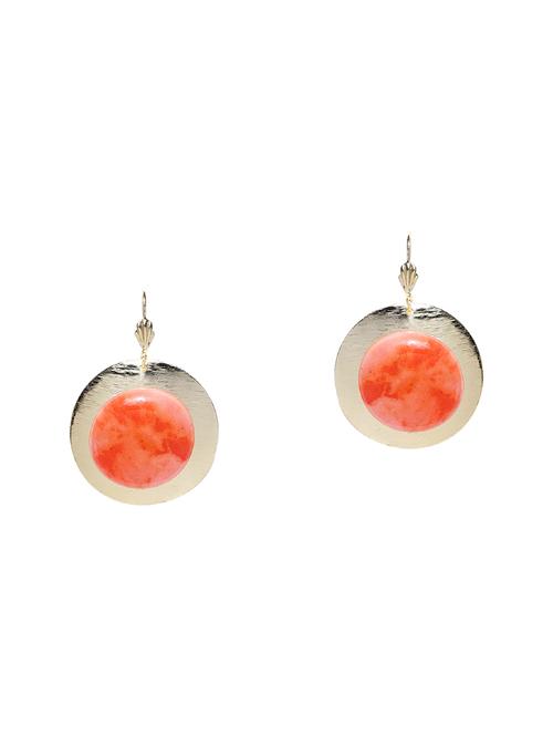 orange metal drop earrings - 14603701 - Very Small Image - 1