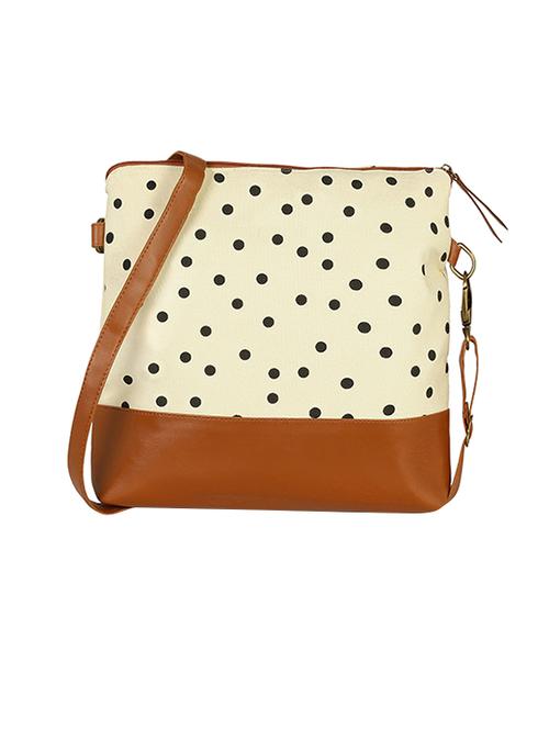 cream canvas  sling bag - 14604063 - Very Small Image - 1