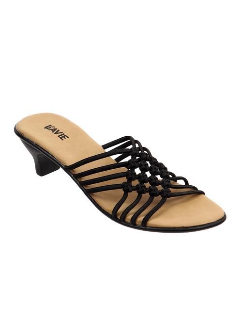 black pu slip on sandals - 14604331 - Very Small Image - 1