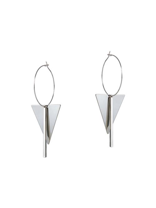 silver metal hoop earrings - 14604570 - Very Small Image - 1