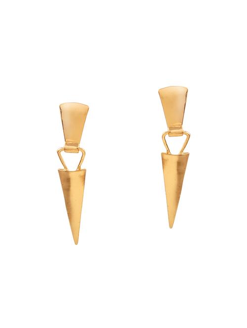 gold metal studs earrings - 14604573 - Very Small Image - 1