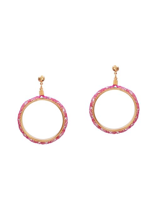 pink metal droop earrings - 14604583 - Very Small Image - 1