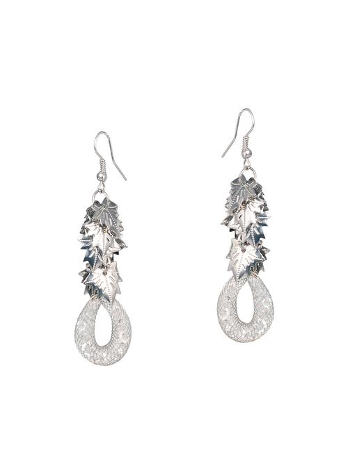 silver metal drop earrings - 14604584 - Very Small Image - 1