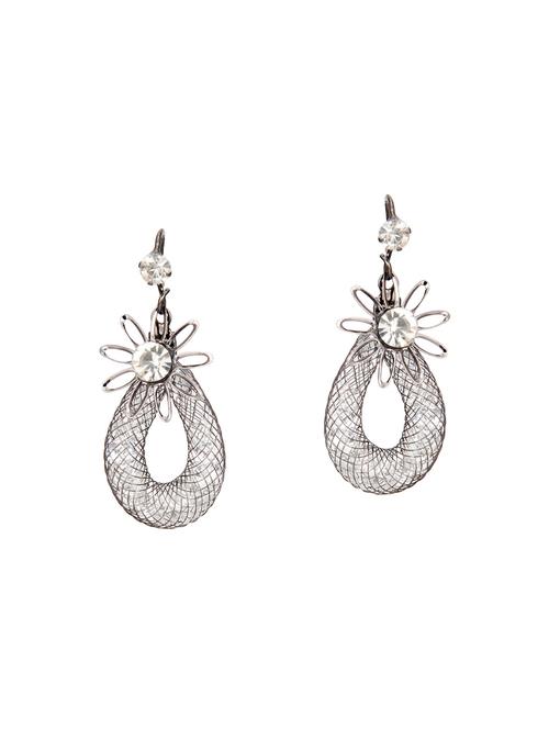 silver metal drop earrings - 14604589 - Very Small Image - 1