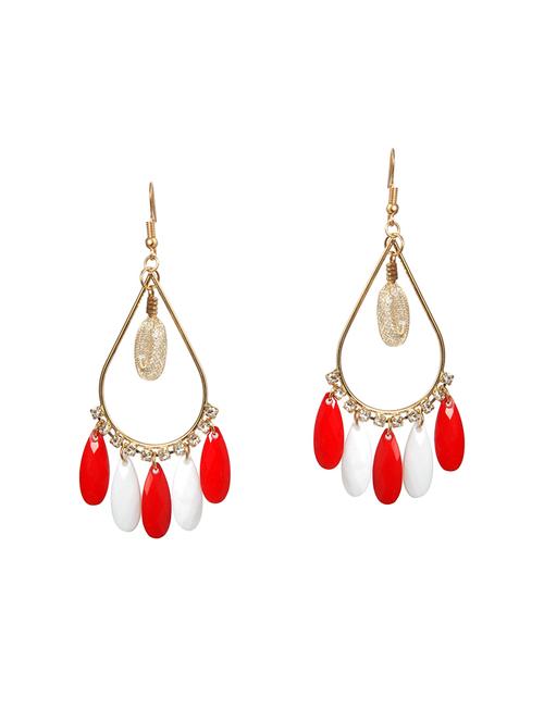 gold metal drop earrings - 14604590 - Very Small Image - 1