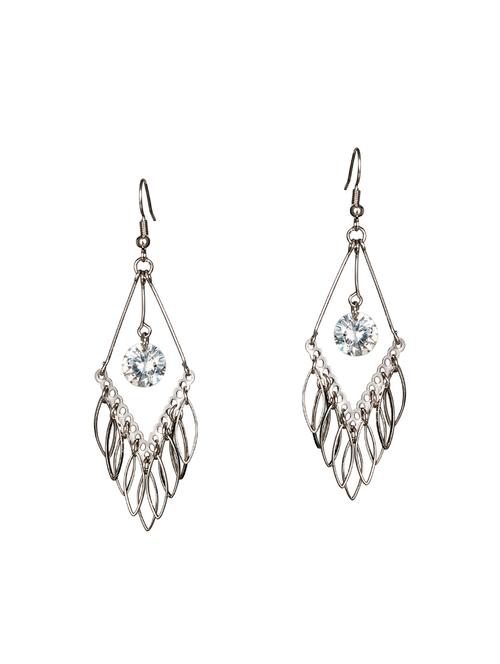 silver metal drop earrings - 14604609 - Very Small Image - 1