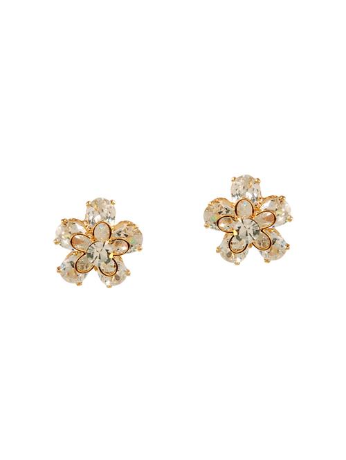 gold metal studs earrings - 14604612 - Very Small Image - 1