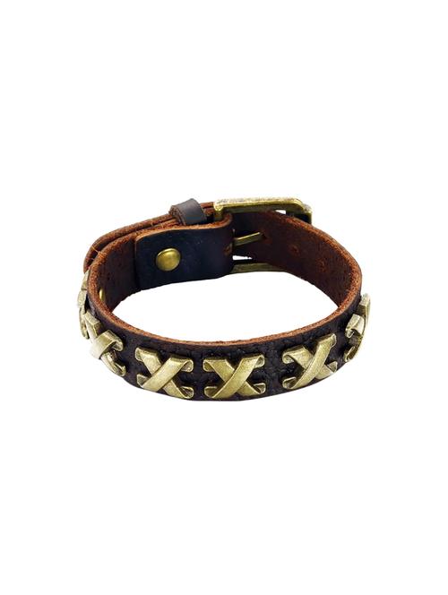 brown leather bracelet - 14605542 - Very Small Image - 1