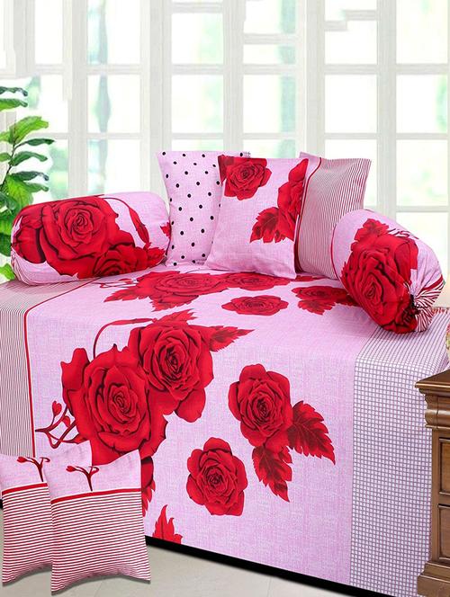 cotton printed 8 pieces diwan set - 14606070 - Very Small Image - 1