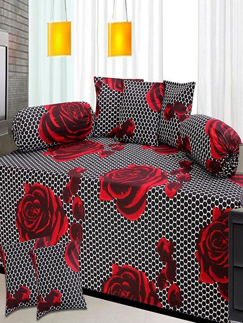 cotton printed 8 pieces diwan set - 14606071 - Very Small Image - 1