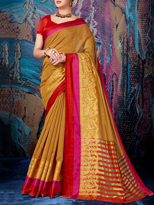women's banarasi saree with blouse - 14606581 - Very Small Image - 1