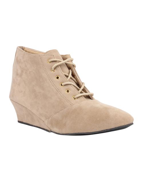 beige suede ankle  boot - 14606975 - Very Small Image - 1