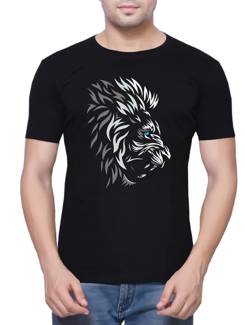 Black Chest Printed T-shirt - 14607216 - Very Small Image - 1