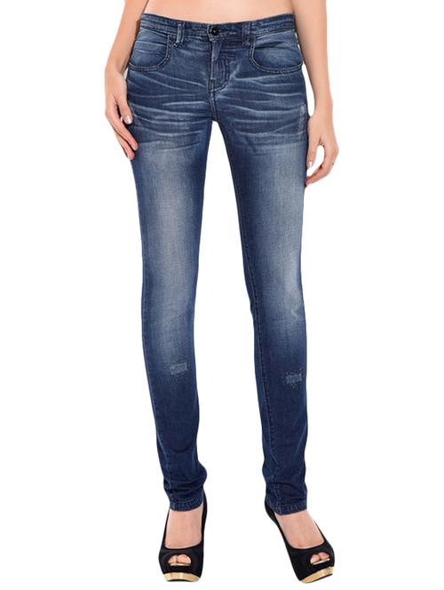 women's distress slim fit jeans - 14608200 - Very Small Image - 1