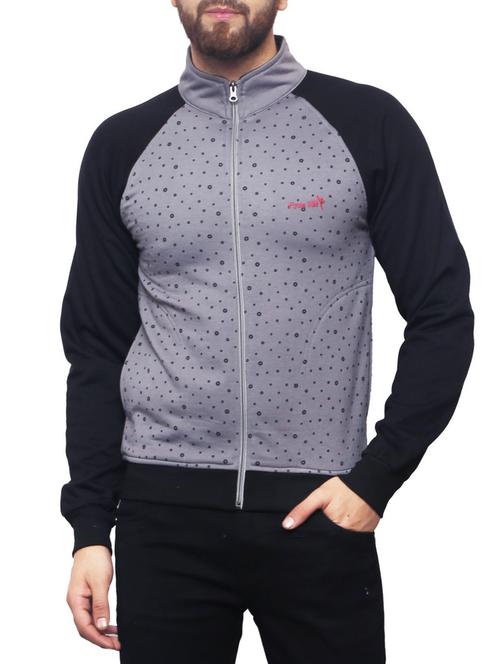 grey cotton casual jacket - 14608247 - Very Small Image - 1