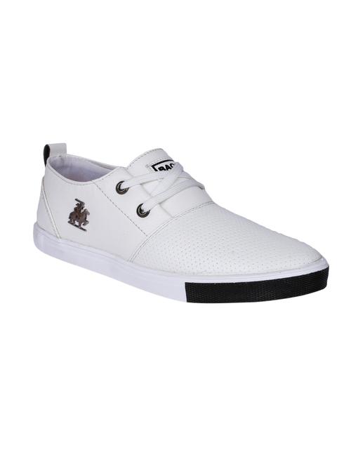 white leatherette lace up sneaker - 14608765 - Very Small Image - 1