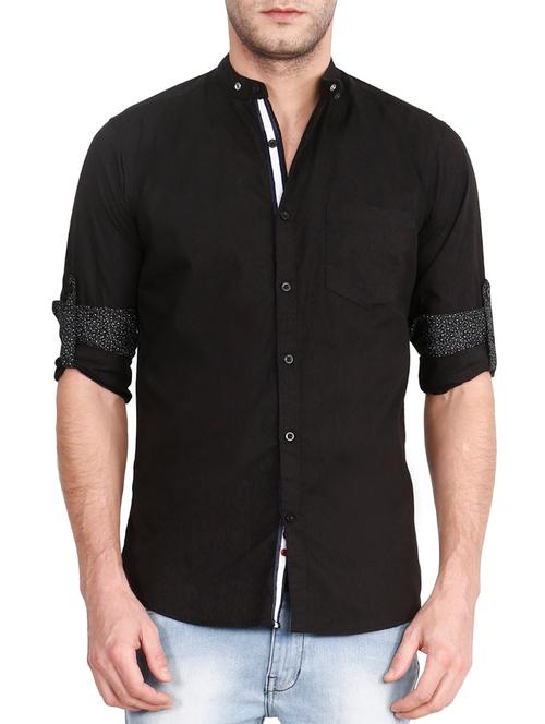 black cotton casual shirt - 14610252 - Very Small Image - 1