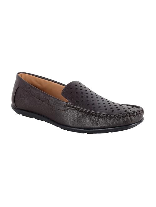 brown leatherette slip on loafer - 14610436 - Very Small Image - 1