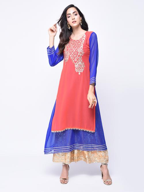 women's layered kurta - 14610791 - Very Small Image - 1