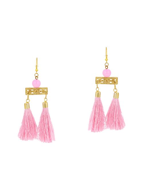 pink metal drop earrings - 14611733 - Very Small Image - 1