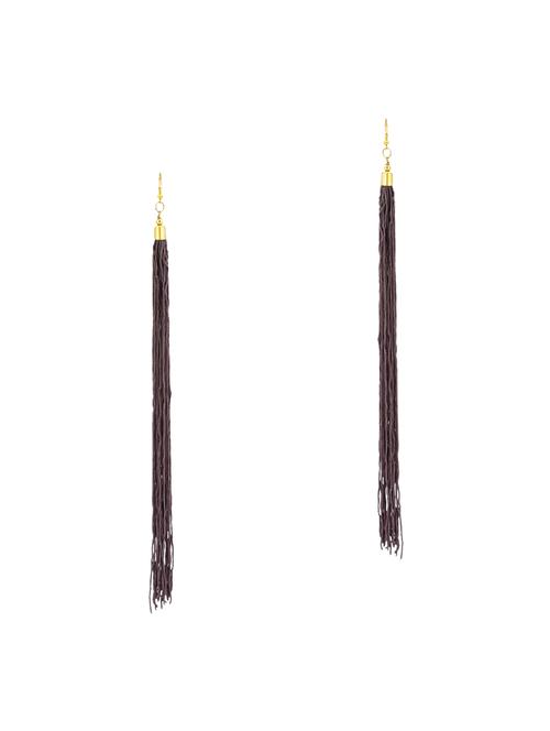 black metal drop earrings - 14611738 - Very Small Image - 1