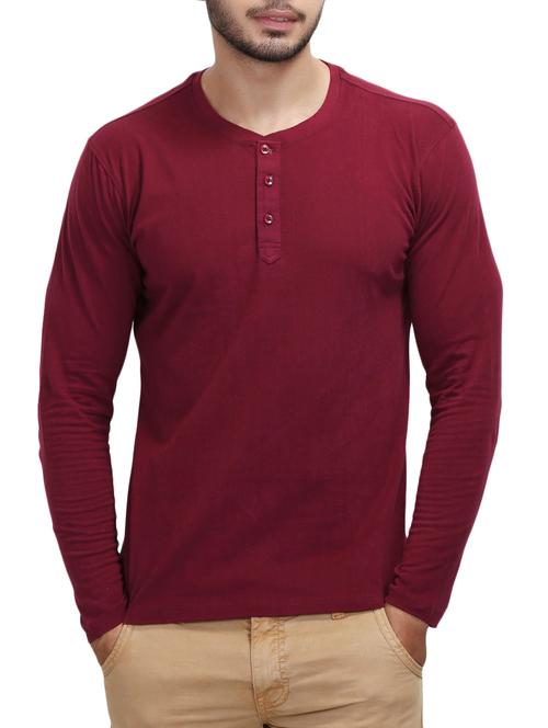 maroon cotton t-shirt - 14611786 - Very Small Image - 1