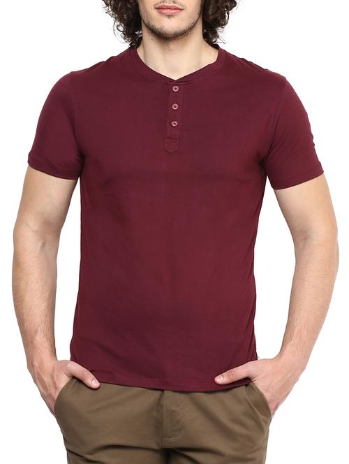 maroon cotton t-shirt - 14611787 - Very Small Image - 1