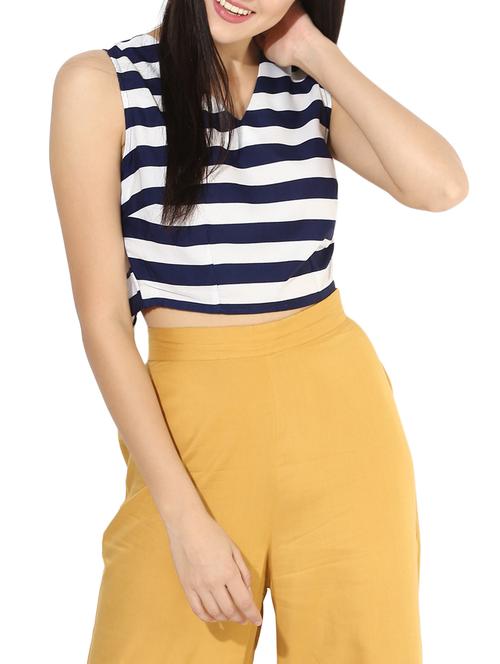 crop striped polyester top - 14612995 - Very Small Image - 1