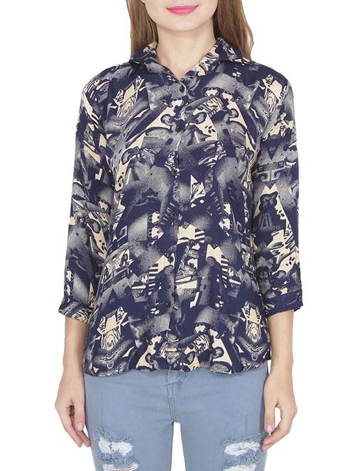 blue printed shirt - 14615766 - Very Small Image - 1