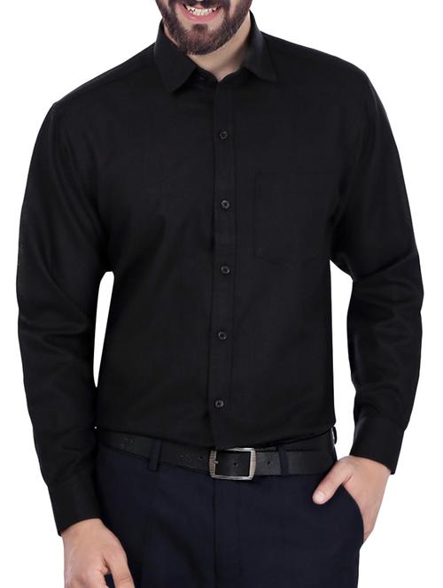 black cotton formal shirt - 14615899 - Very Small Image - 1