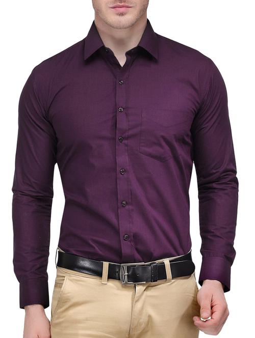 purple cotton formal shirt - 14615908 - Very Small Image - 1