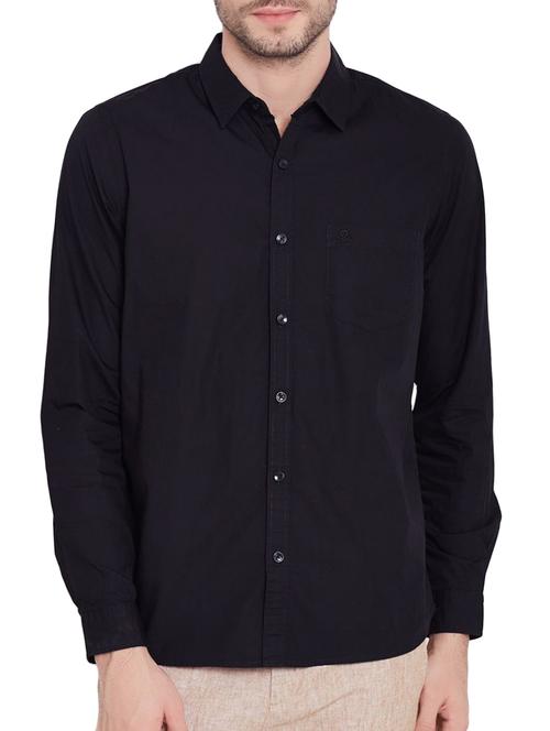 black cotton casual shirt - 14615935 - Very Small Image - 1