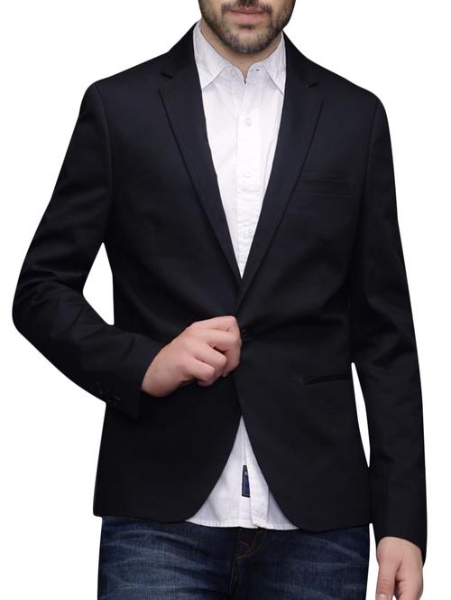 black cotton formal blazer - 14616108 - Very Small Image - 1