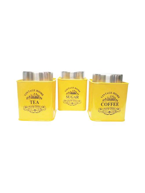 yellow square half deck tea, coffee & sugar canister - 14616155 - Very Small Image - 1