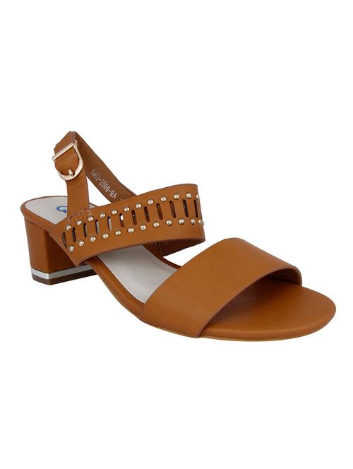 tan faux leather back strap sandals - 14616396 - Very Small Image - 1