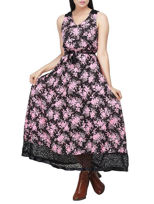 black printed maxi dress - 14616961 - Very Small Image - 1