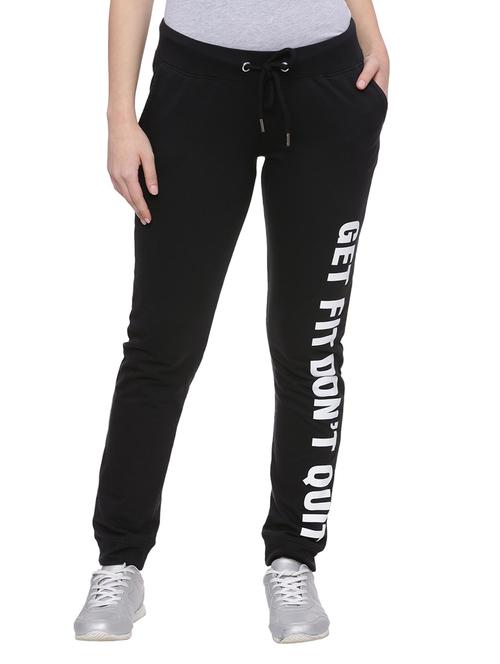 black printed track pants - 14617044 - Very Small Image - 1