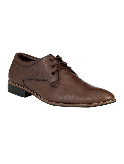 brown leatherette lace-up derby - 14617830 - Very Small Image - 1